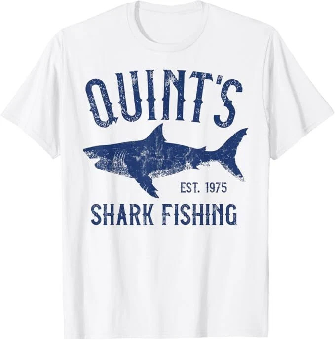 Vintage Quint’s Shark Fishing 1975 Retro T-Shirt, Size S-5XL