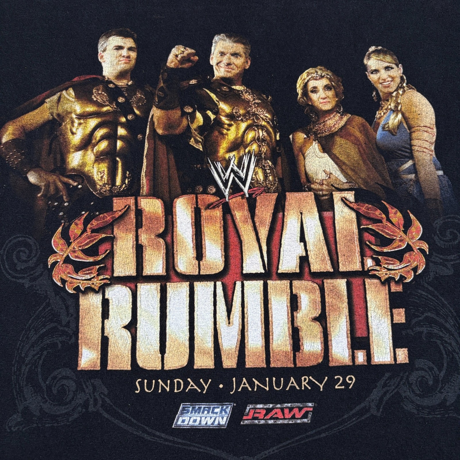 Vintage 2006 WWE T-Shirt Mens Medium Black Royal Rumble Wrestling Casual Summer gallery