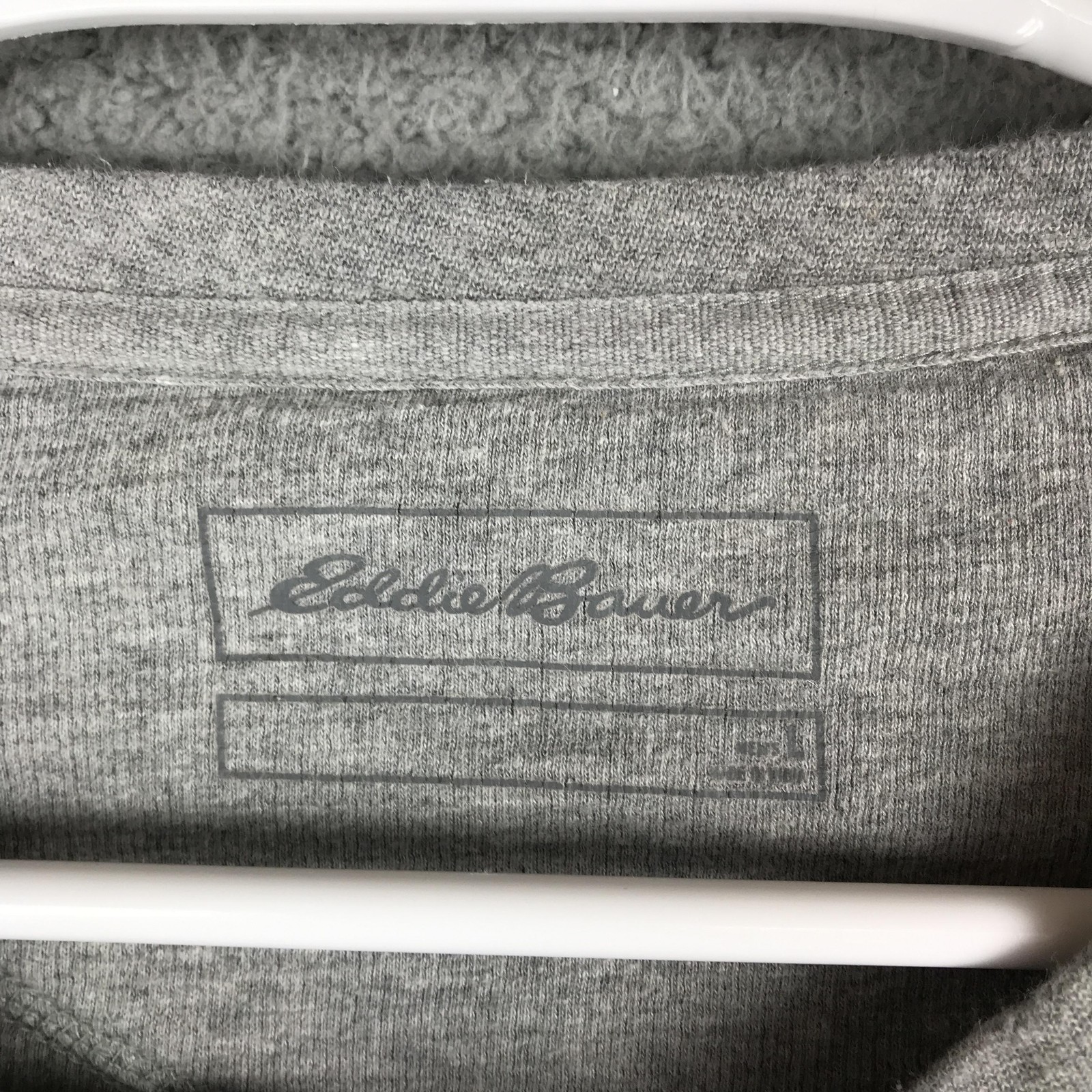Eddie Bauer Henley Shirt Mens Large Gray Long Sleeve Pullover Casual Outdoor Top gallery