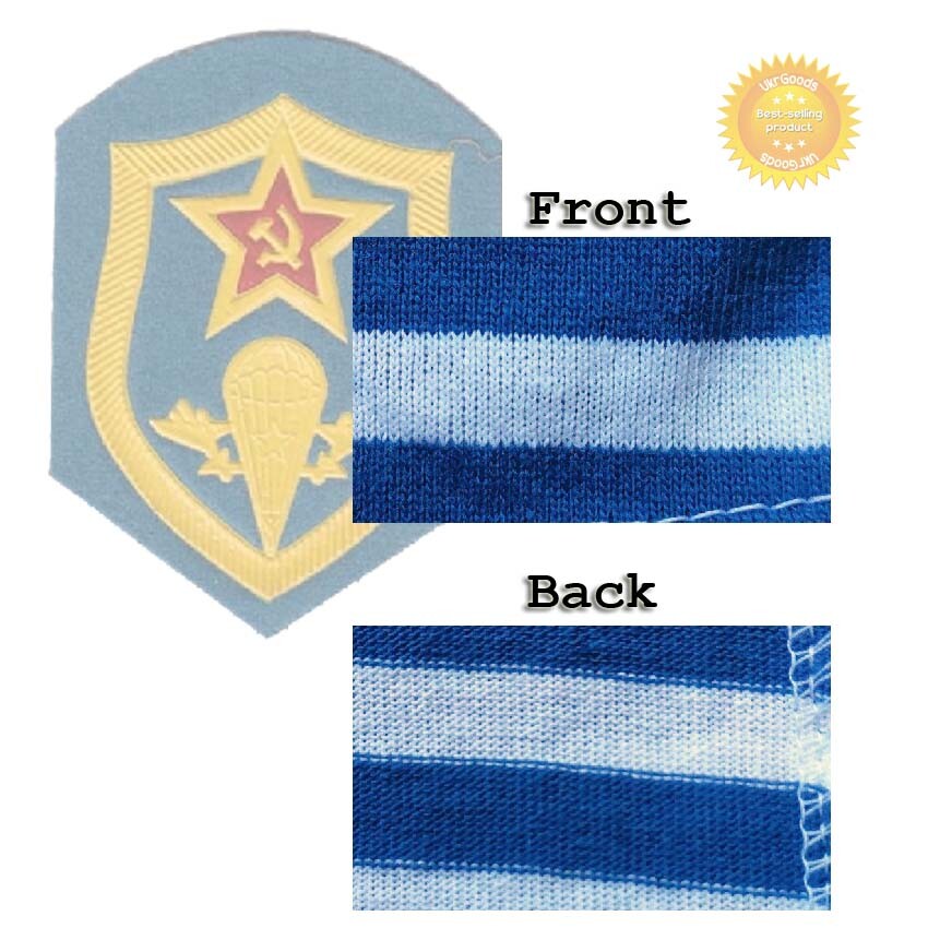 SkyBlue LongSleeve Ukrainian USSR Paratrooper Telnyashka Military Striped Cotton gallery