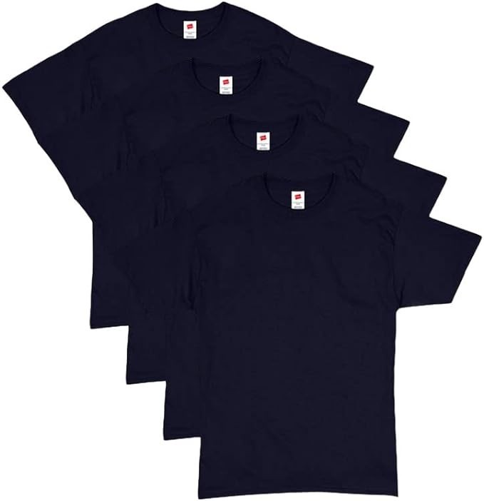 Hanes Men Crew neck T-Shirt 4-Pack ComfortSoft 100% Cotton Heavyweight Tee Plain gallery