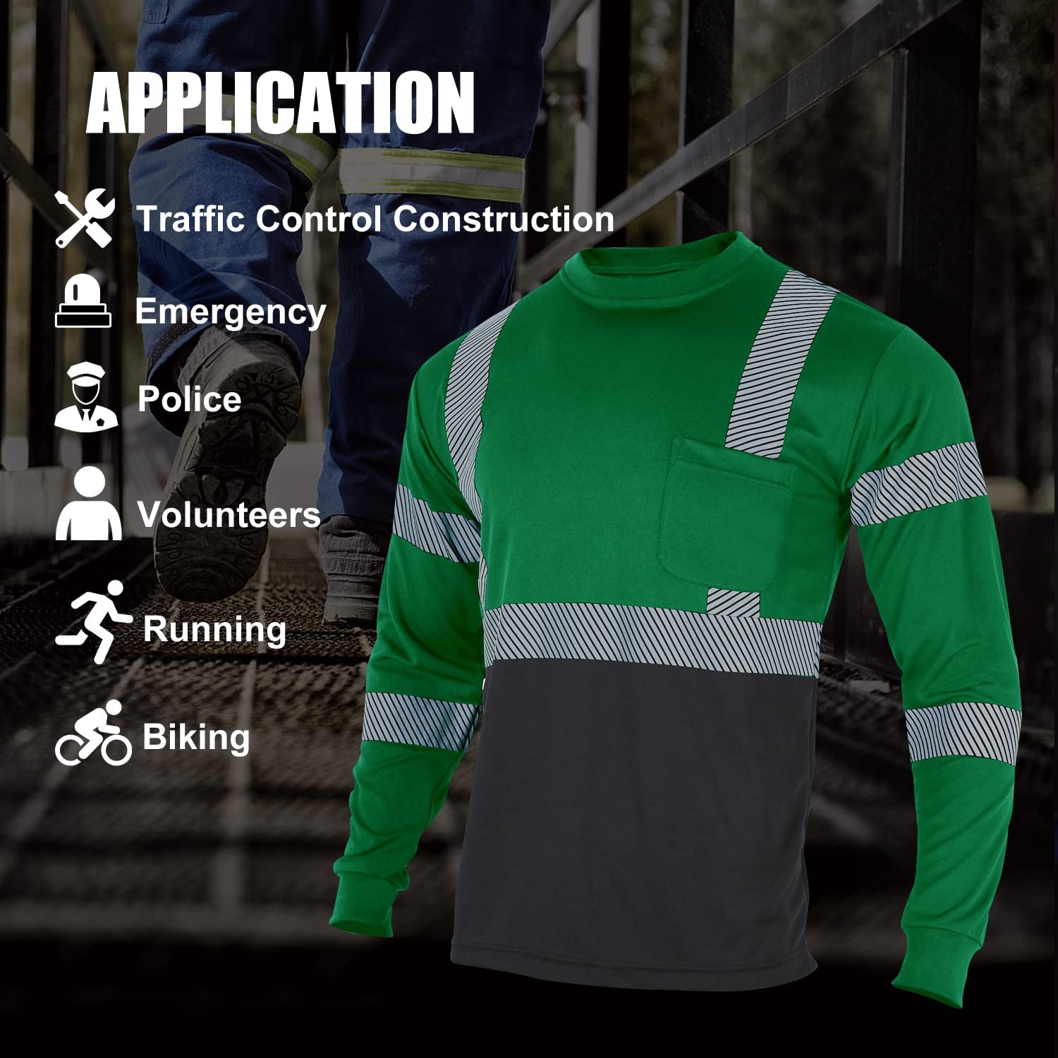 2 Pack High Visibility Safety Shirt for Men Reflective Class 2 ANSI Hi Vis Wo... gallery