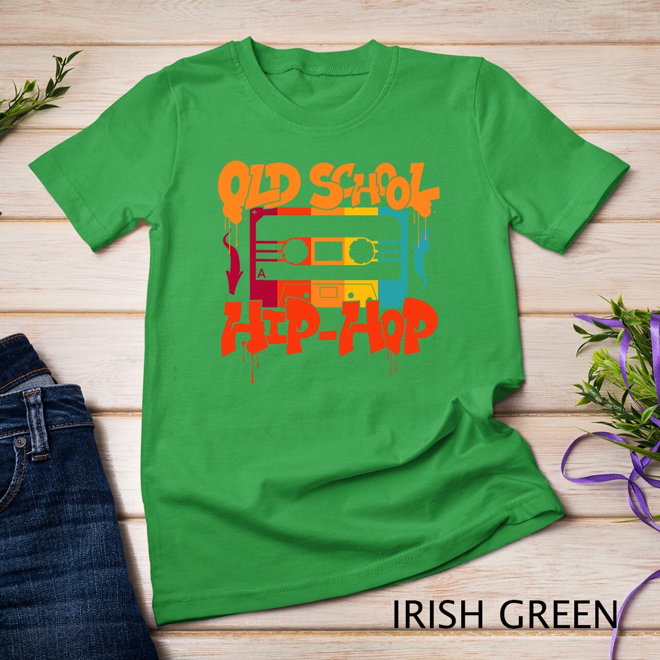 Retro Old School Hip Hop 80s 90s Graffiti Cassette Gift T-Shirt Unisex T-shirt gallery