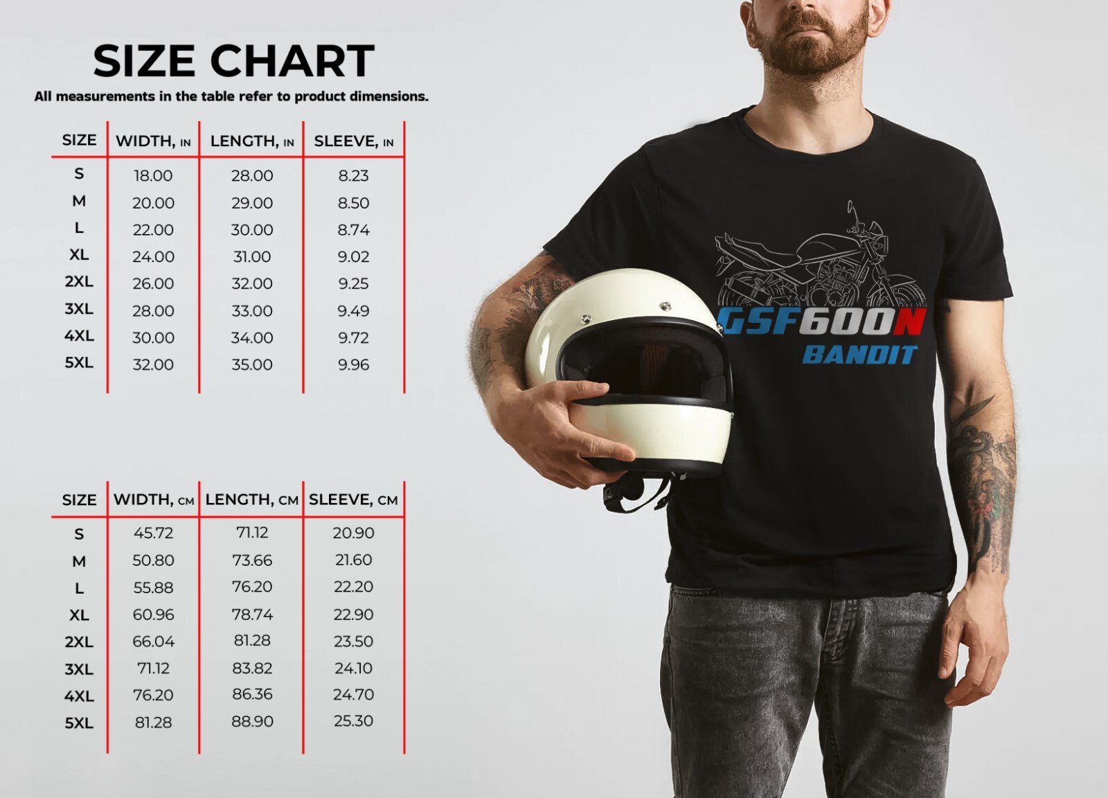 Suzuki GSF600 N/S Bandit 1995-2004 - Motorcycle T-Shirt for Riders gallery