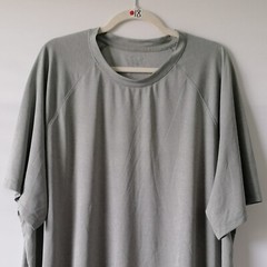 BCG Mens Gray Round Neck Short Raglan Sleeve Casual T Shirt Size 3XL