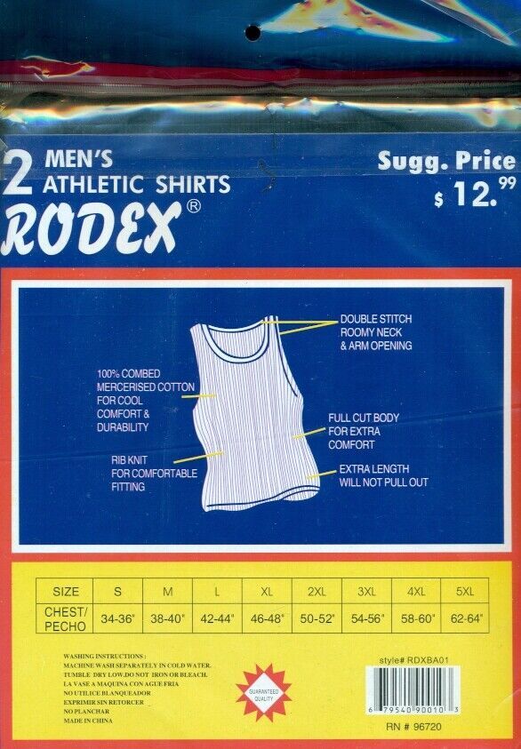 2 , 6 Packs Men's Basic A-Shirts 100% Cotton Size Up to 4XL gallery