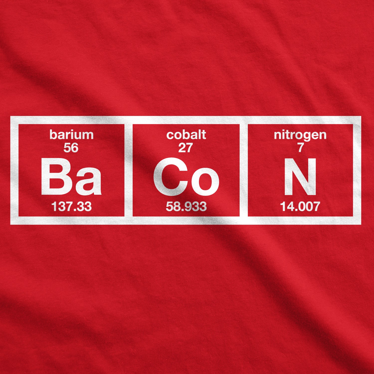 Mens The Chemistry Of Bacon T Shirt Funny Nerdy Graphic Periodic Table Science gallery