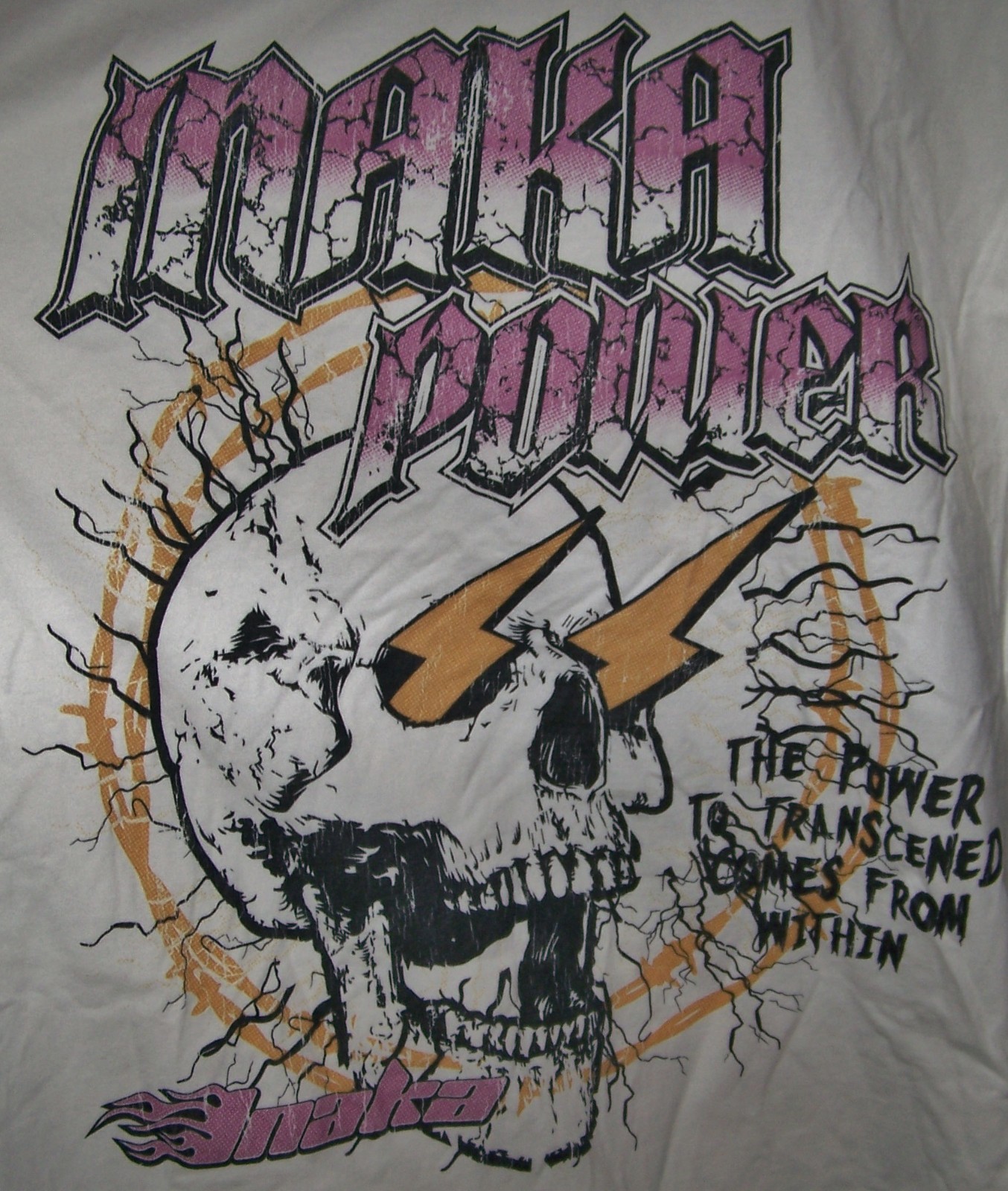 NEW INAKA POWER Graphic Skull Print Cotton Tee Shirt Adult Size S Bone White gallery