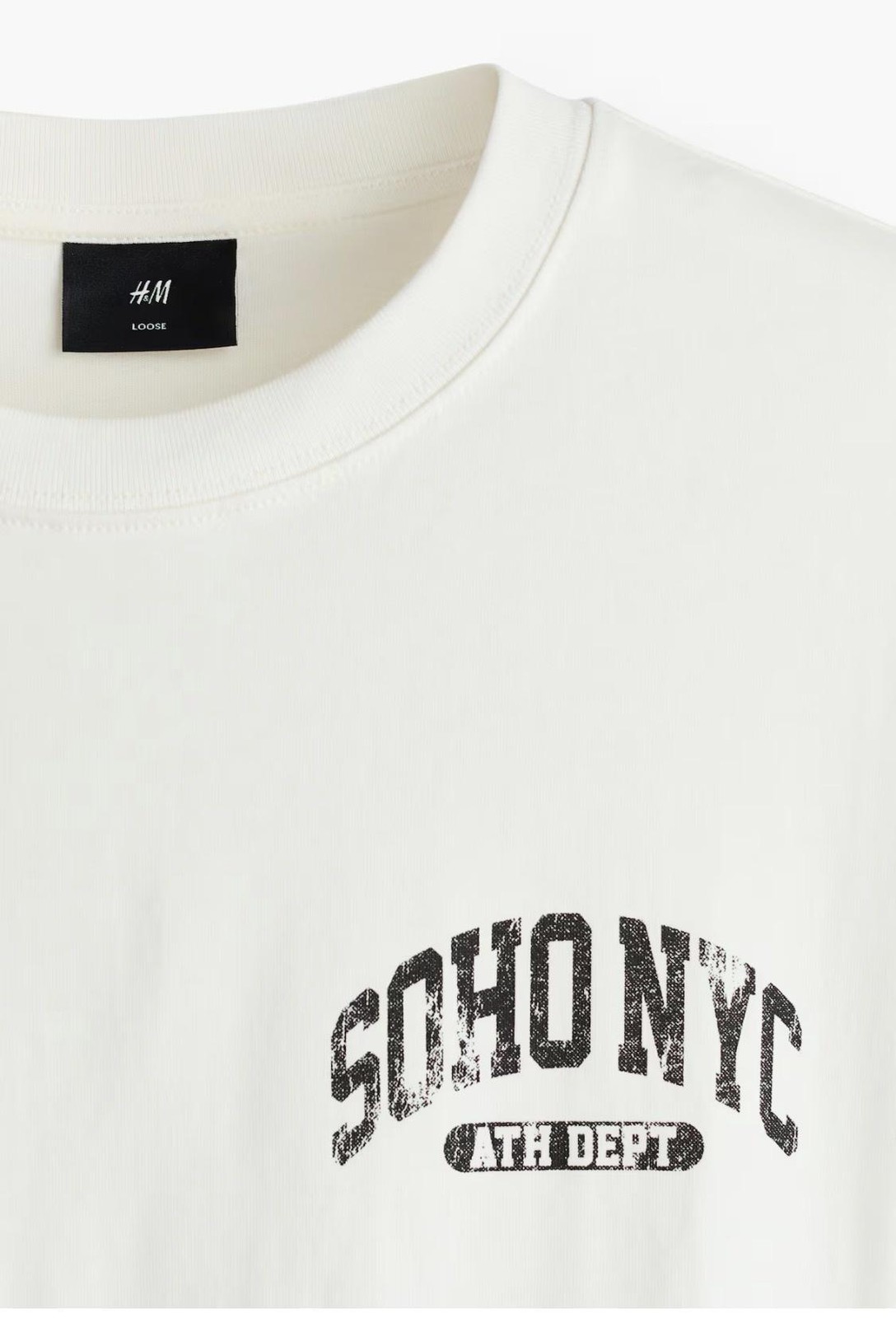 H&M Soho NYC Ath Dept Shirt Mens Medium White Graphic Tee Loose Fit Cotton NEW M gallery
