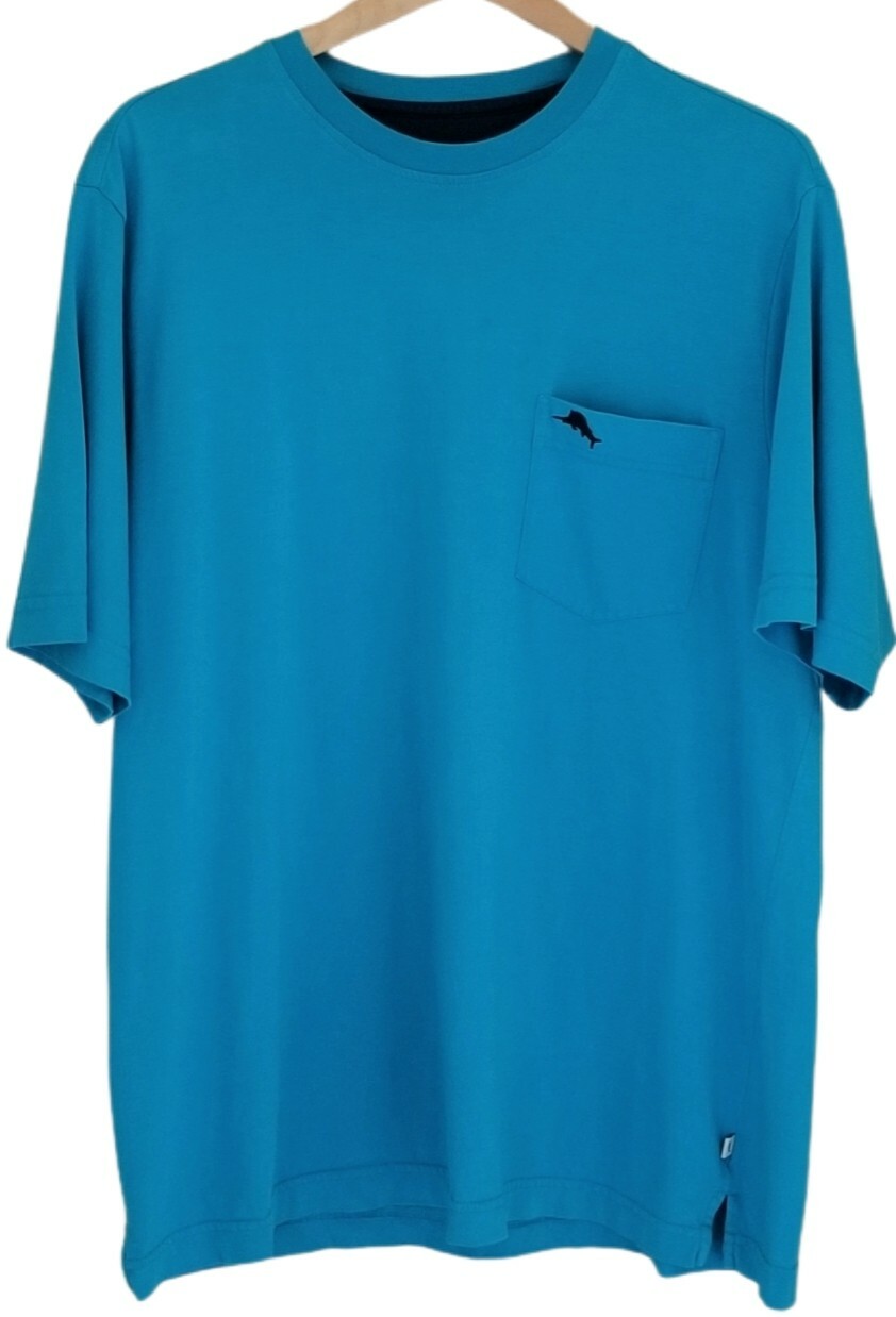 TOMMY BAHAMA Pull-On Bali Skyline T-Shirt CrewNeck Short Sleeve Pocket Logo Sz M gallery