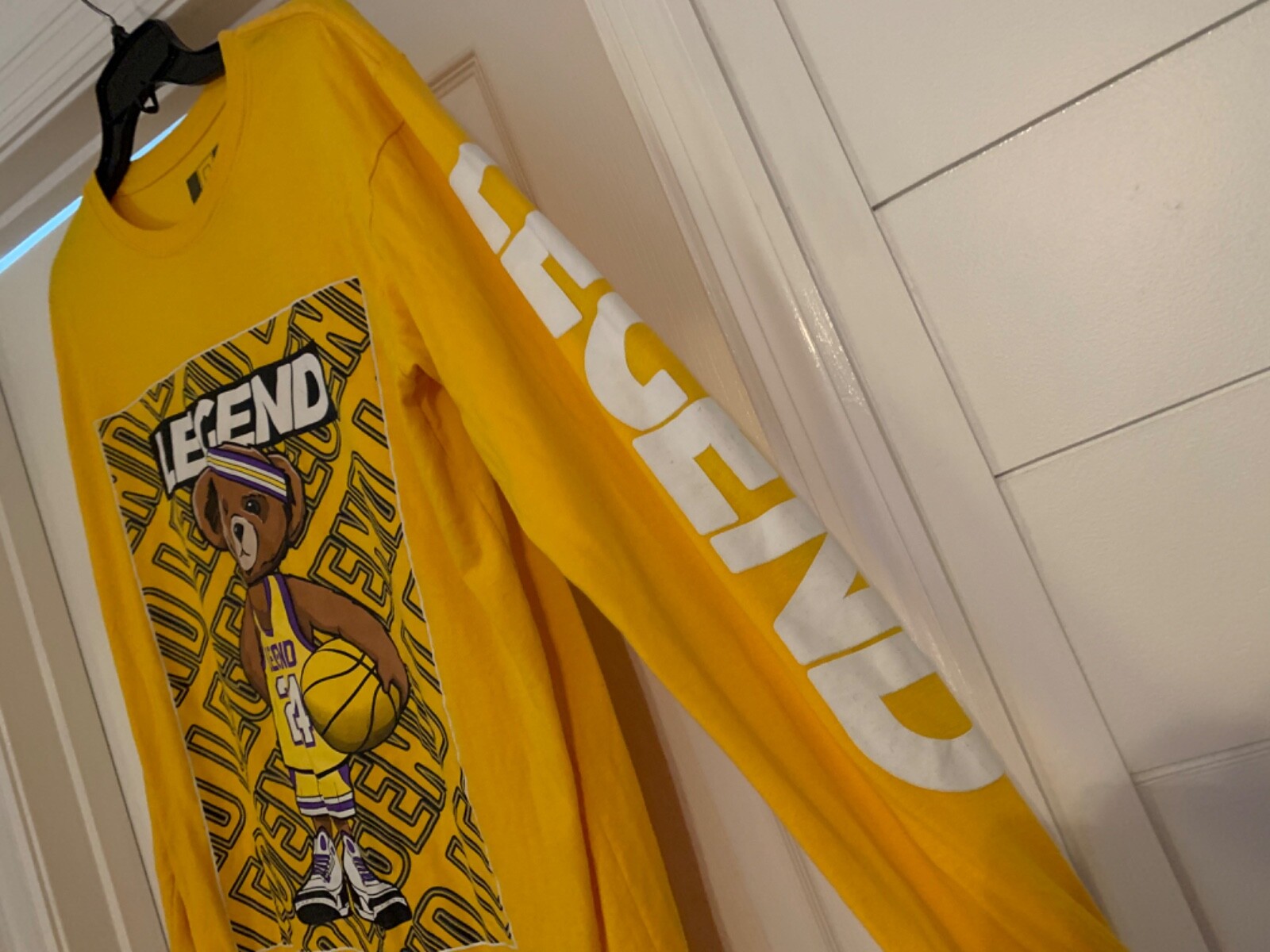 OG Hustle Mens LS Tee Shirt Bear Legend #24 Kobe Bryant Yellow gallery
