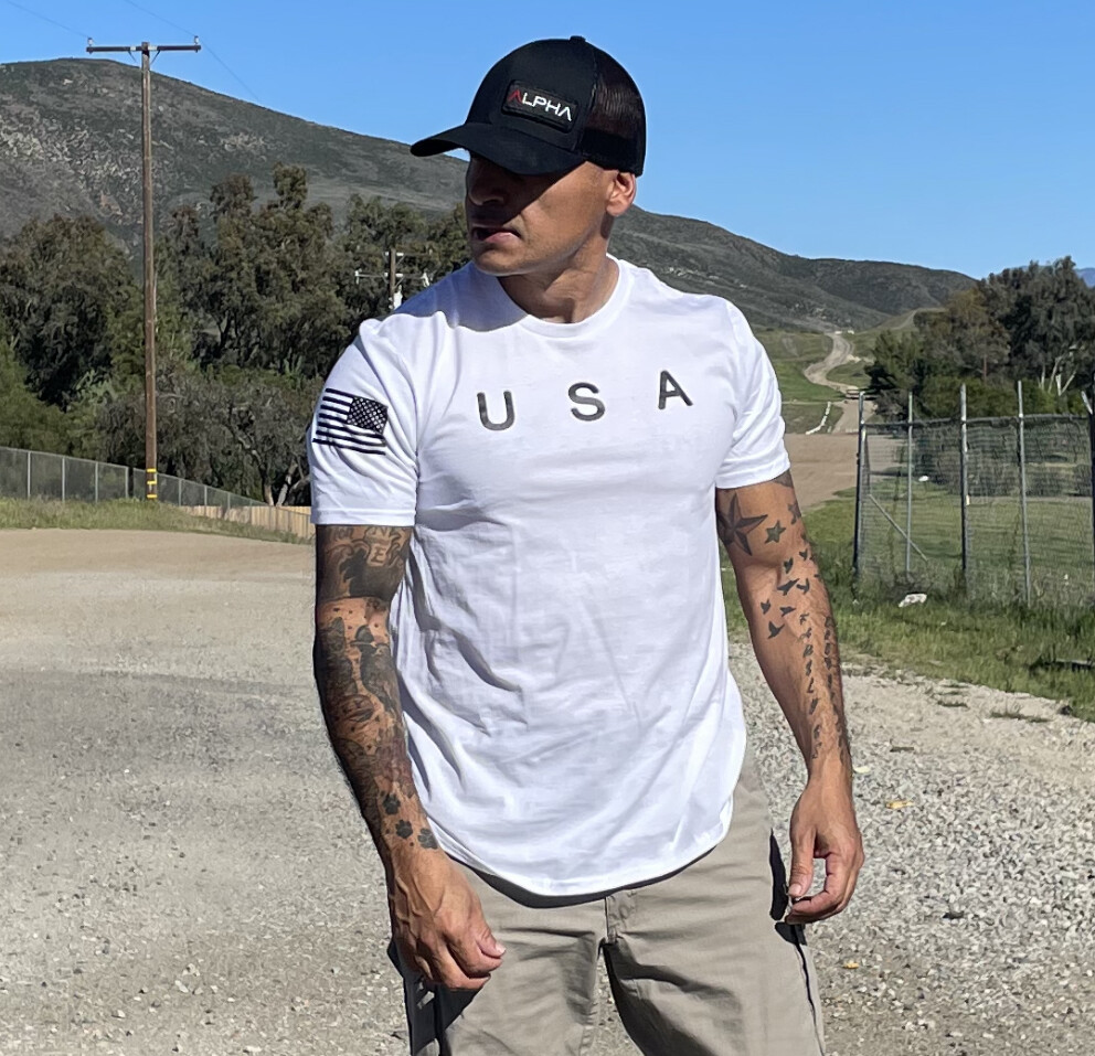 USA Flag Men T Shirt American Tee Patriotic Gym 100% Cotton S - XXL gallery