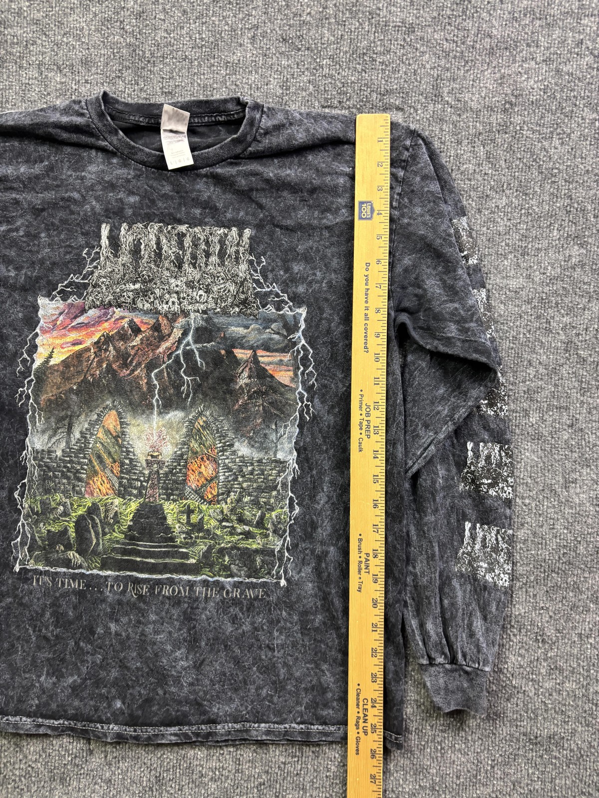 Colortone Shirt Mens Large Black Undeath Rise From The Grave Long Sleeve Graphic gallery