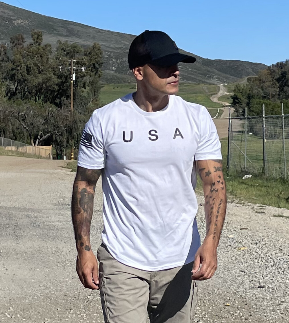USA Flag Men T Shirt American Tee Patriotic Gym 100% Cotton S - XXL gallery