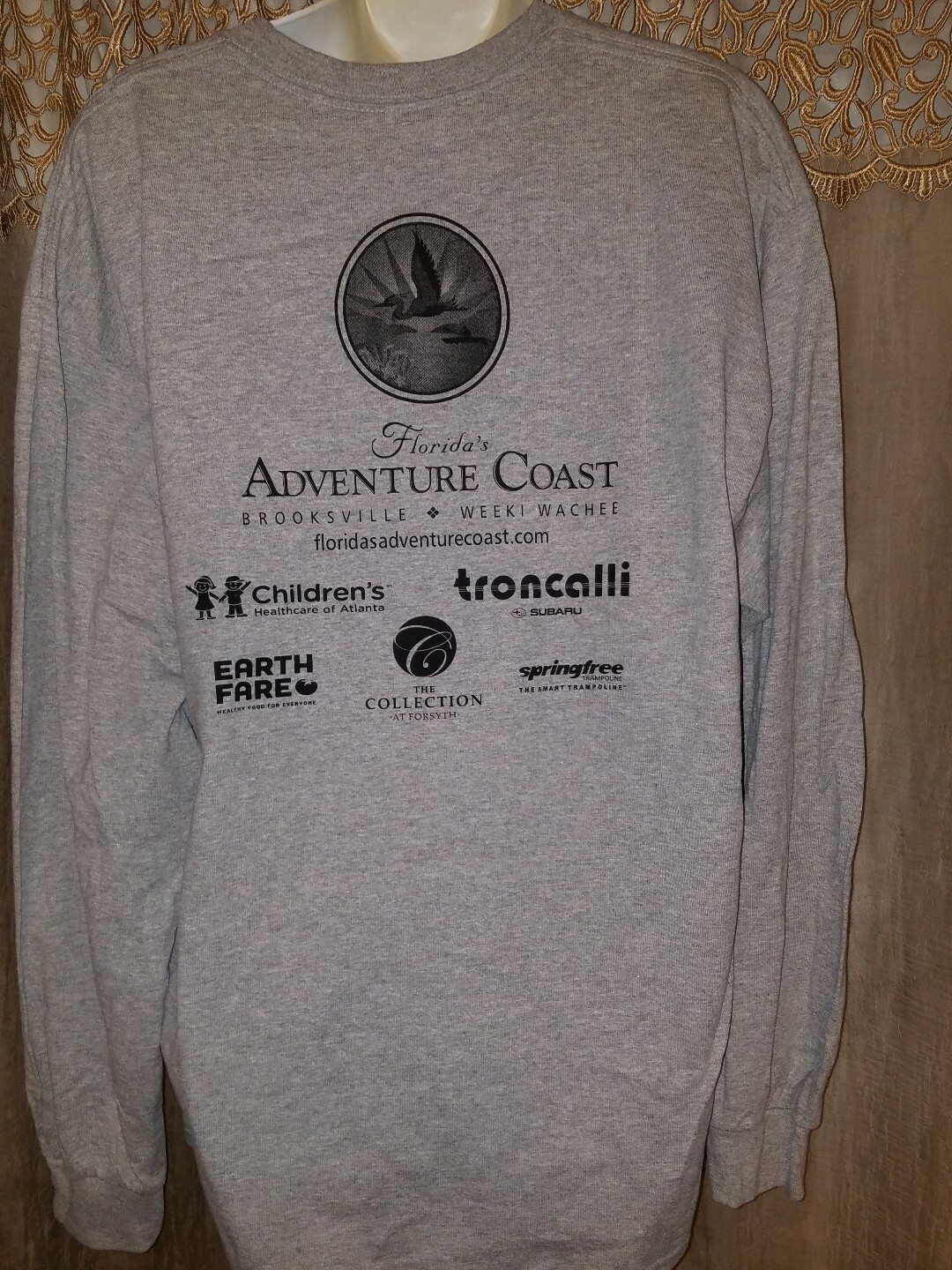 Adult XL Gray Long Sleeve "Race for the Cupcakes/Duathlon" Polycotton Race Top gallery