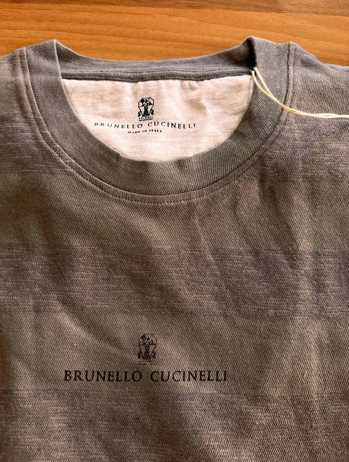 BRUNELLO CUCINELLI Men Short Sleeve Khaki Color Cotton T-shirt Us Size Medium gallery