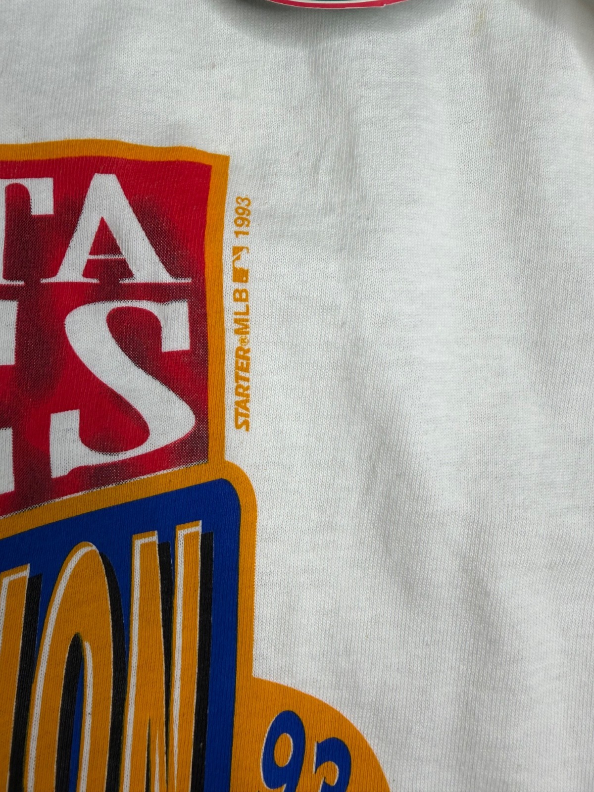 MLB Atlanta Braves Western Division 1993 Mens T-Shirt White Medium Starter NWT gallery