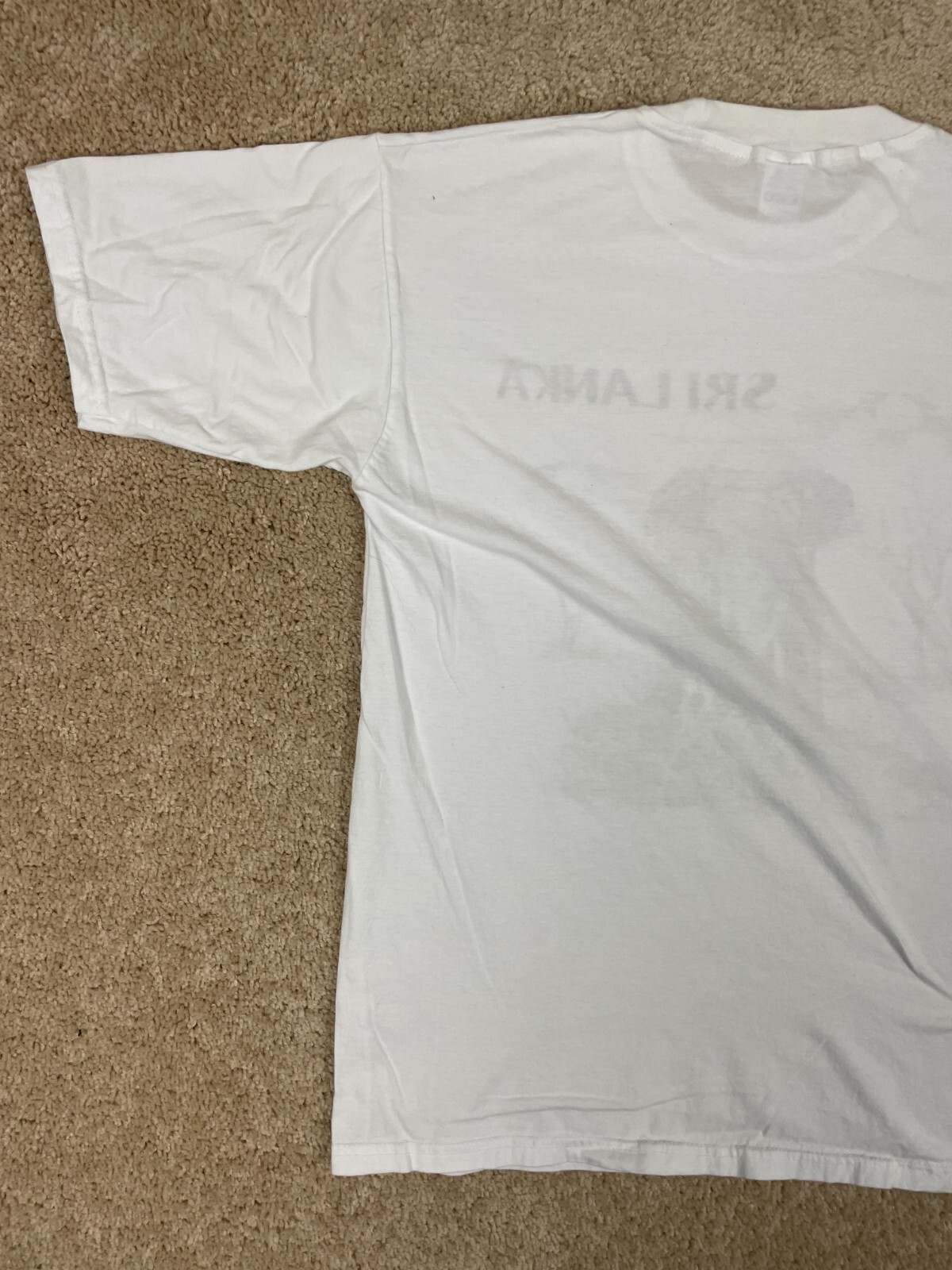 ENG T-Shirt Mens Large Regular Fit Crew Neck Sri Lanka Wildlife Elephant White gallery