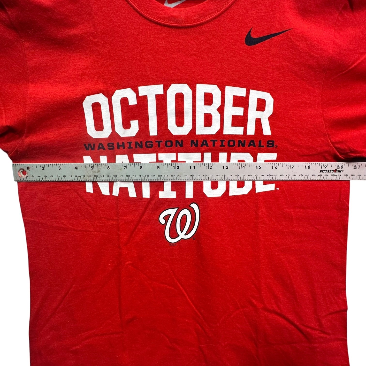 Washington Nationals “Natitude” NIKE TEE Classic Logo Red T-Shirt Men's Size M gallery