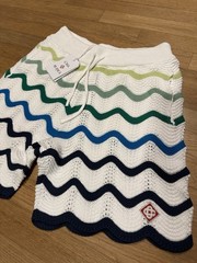 Casablanca Men’s Gradient Wave Crochet Shirt/Short Set – Size Medium