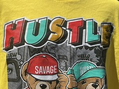 Bailey Apparel Hustle OG Savage Bear T-Shirt 3XL Yellow Print Cool Bear