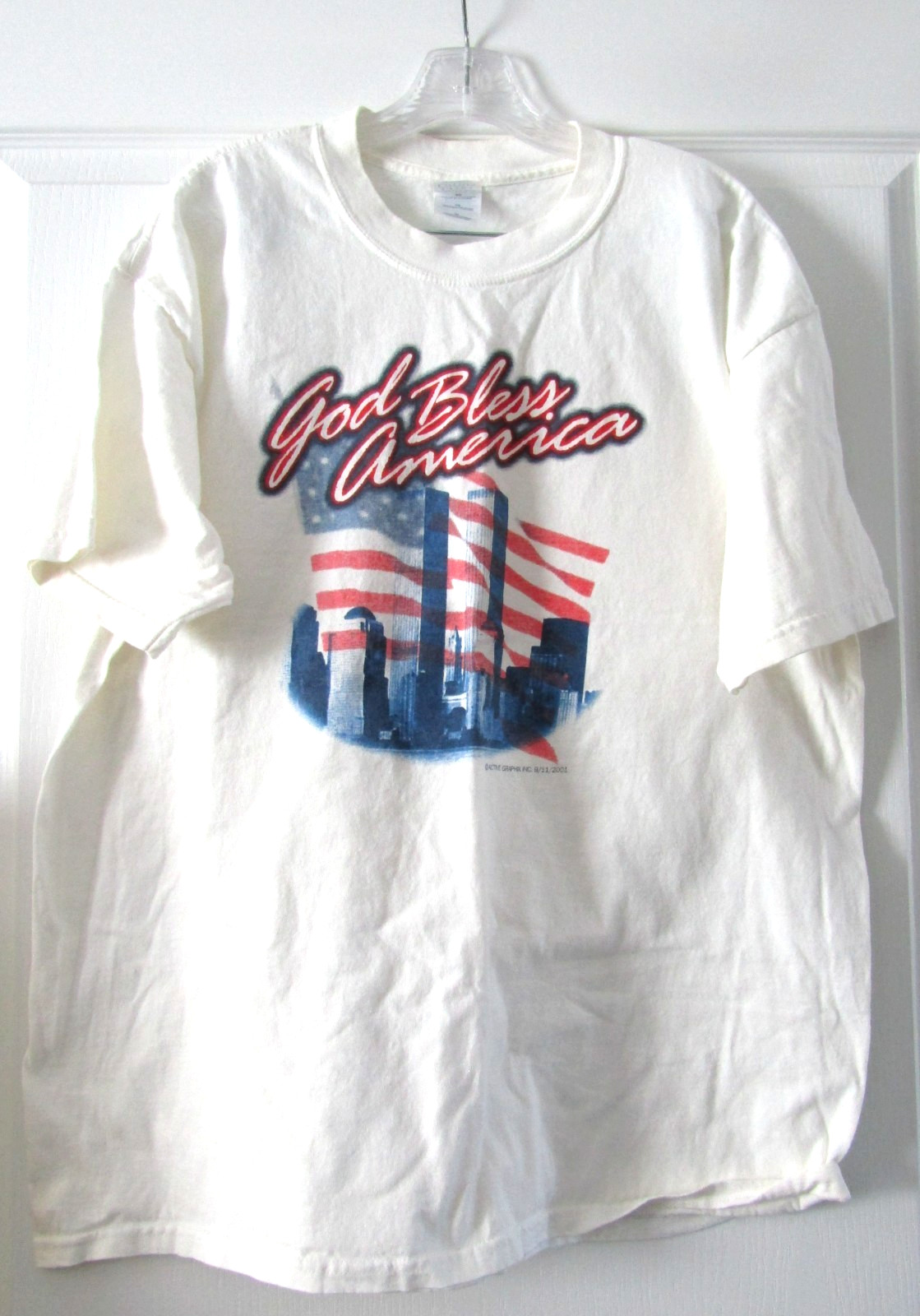 Vintage God Bless America Twin Towers 9/11/2001 XL Cotton Men/Women