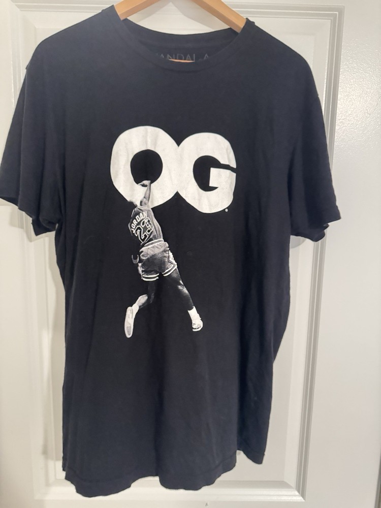 OG Men’s Michael Jordan L Black Graphic Print Crew Neck Short Sleeve T-Shirt Tee