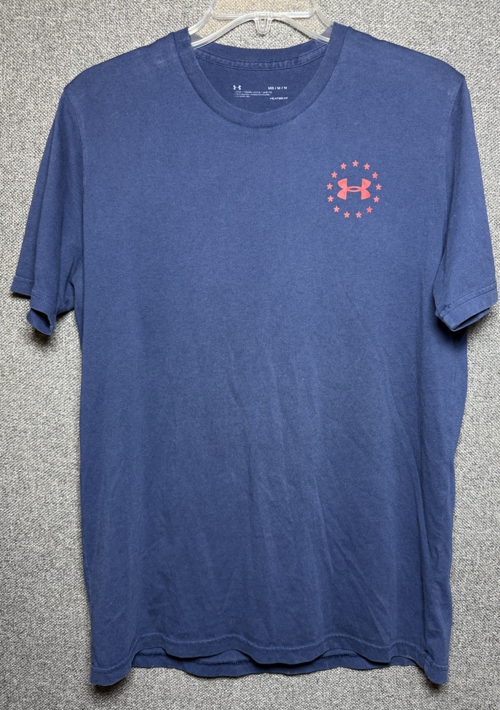 UNDER ARMOUR HeatGear Men’s Freedom T-Shirt Medium Navy Red