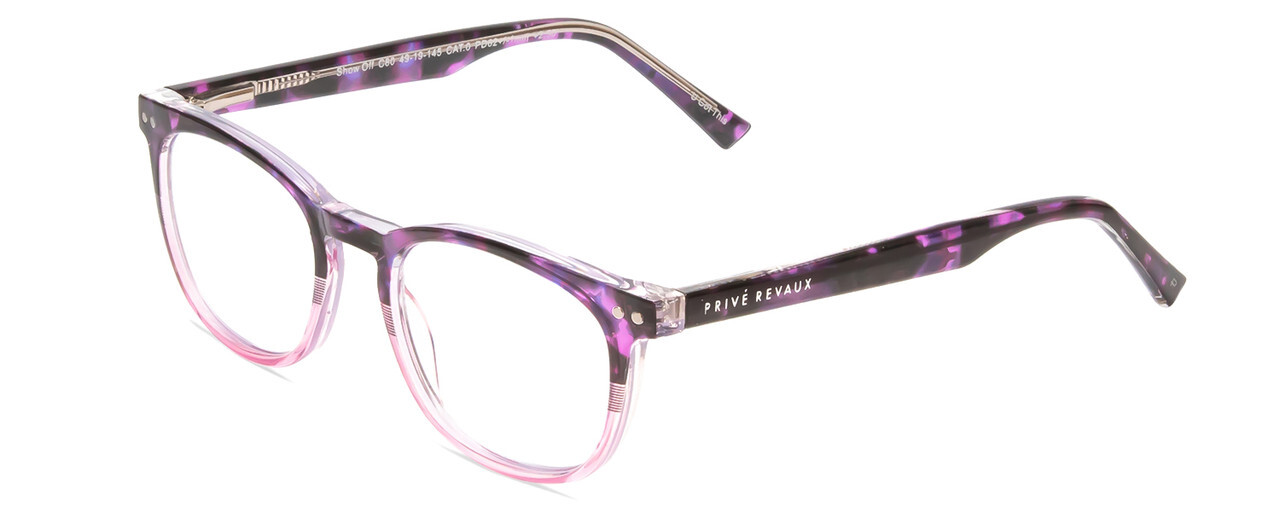 Prive Revaux Show Off Women Reading Glasses Black Purple Tortoise Pink Fade 49mm