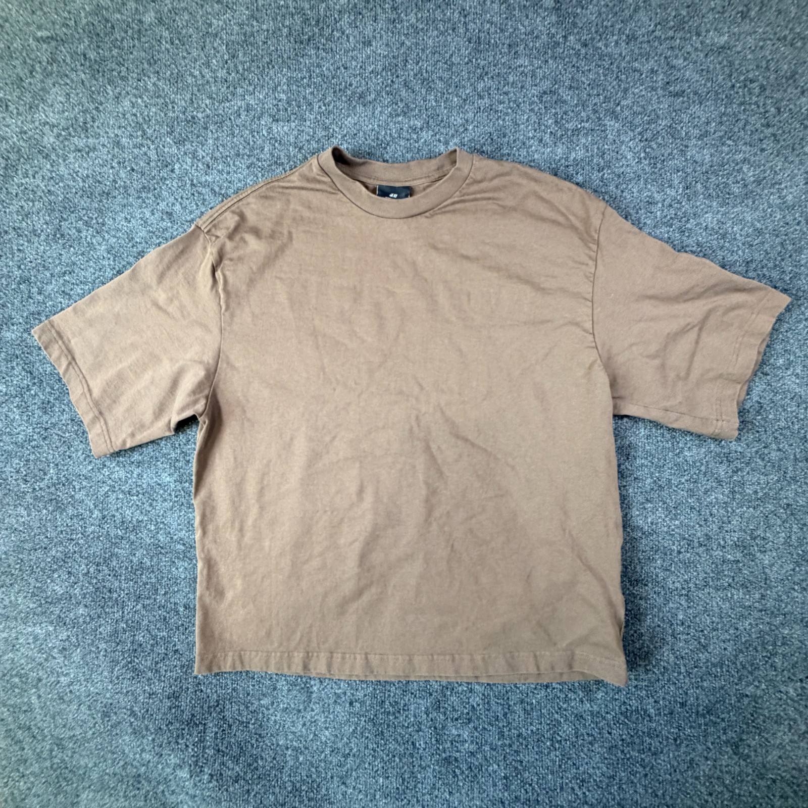 H&M T Shirt Mens Medium Brown Oversized Fit Everyday Wear Short Sleeve Cotton gallery