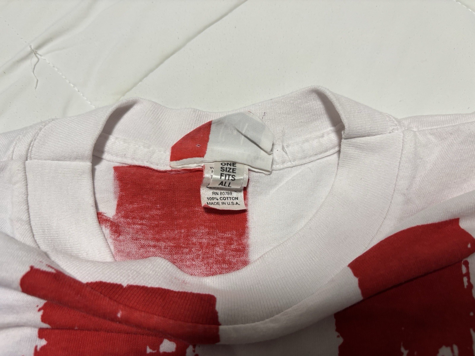 Vintage American Flag All Over Print T-Shirt Size OSFA AOP USA Patriotic July 4 gallery