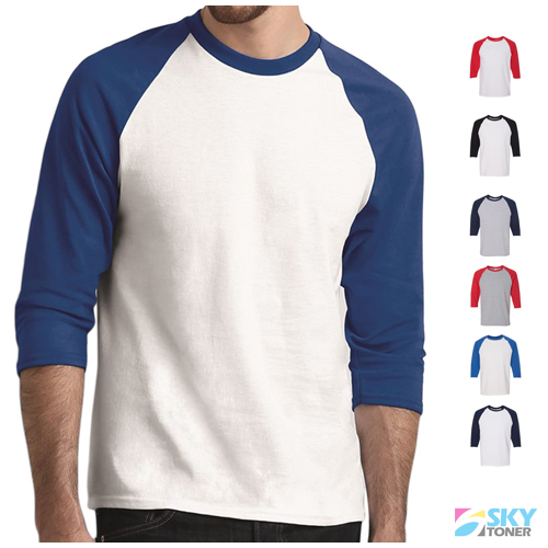 Raglan 3/4 Sleeve New Plain T-Shirt Baseball Tee Jersey Sports Men's Tee 5700 gallery