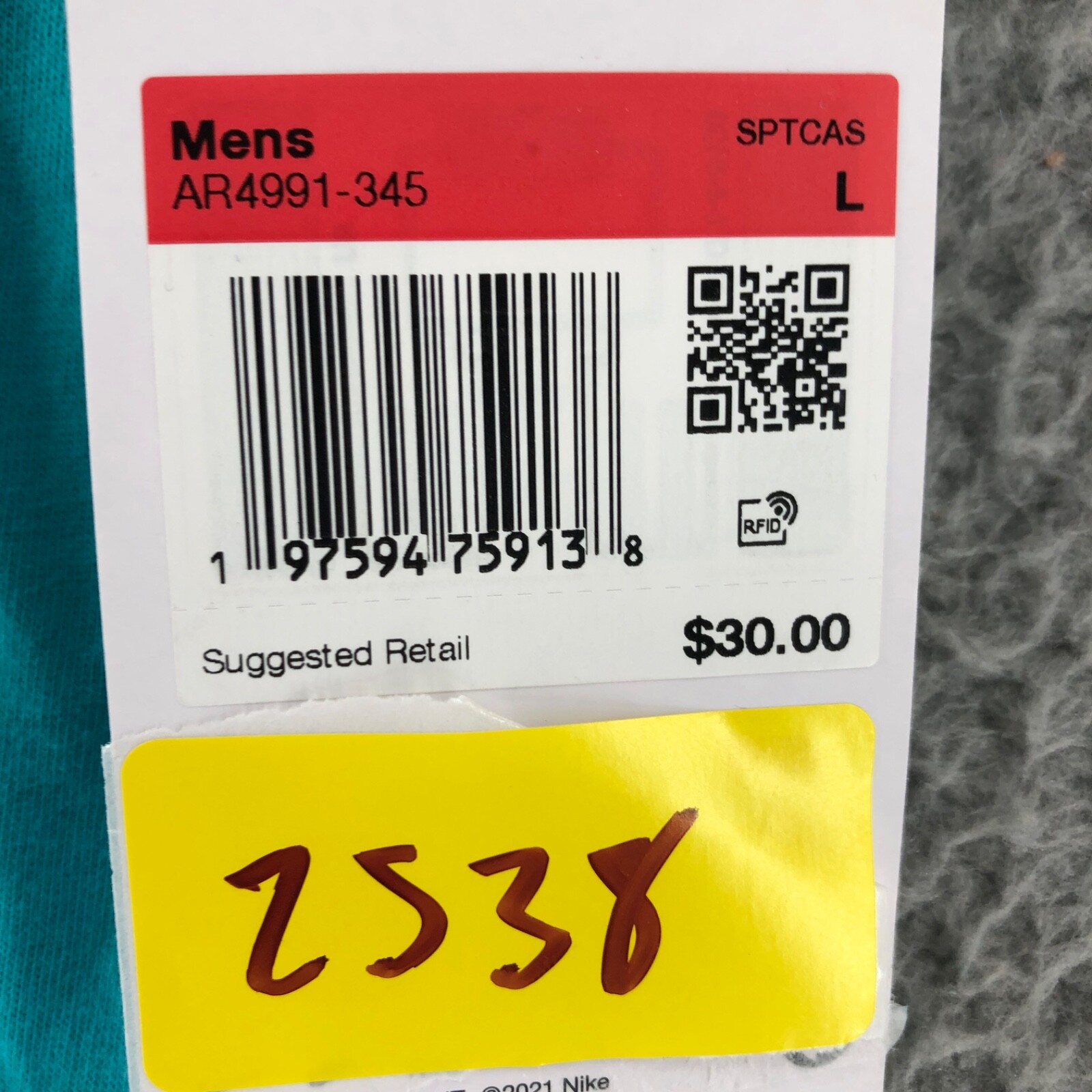 Nike Sportswear Icon Futura Tank Top Men’s L Teal Green White AR4991 345 gallery