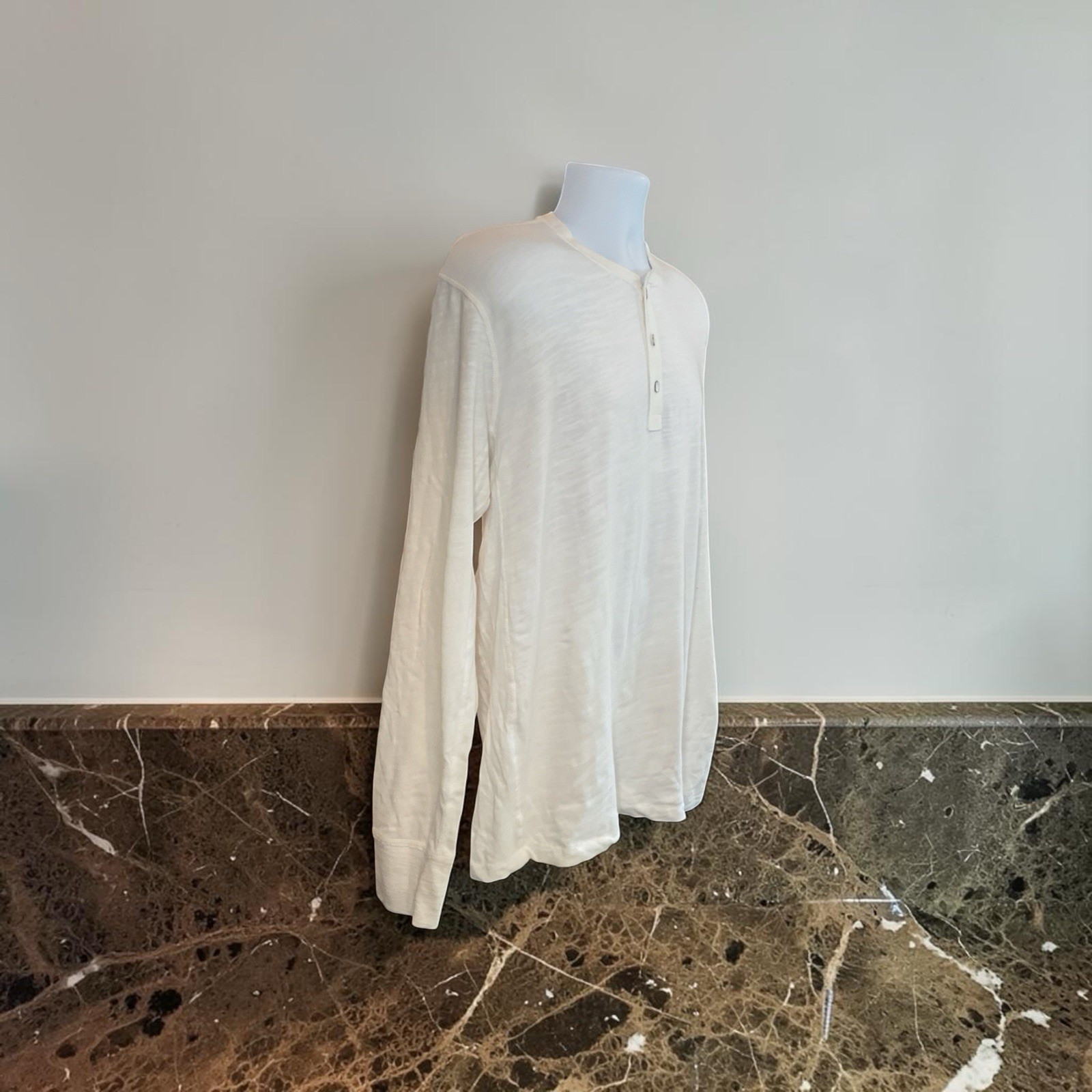 rag & bone Cotton Henley Long Sleeve T-Shirt White Solid Men’s Size XL/TB gallery