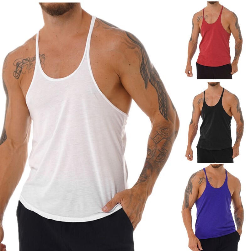 Men’s Muscle Gym Stringer Tank Tops Workout Sport Vest Racerback Loose Shirts