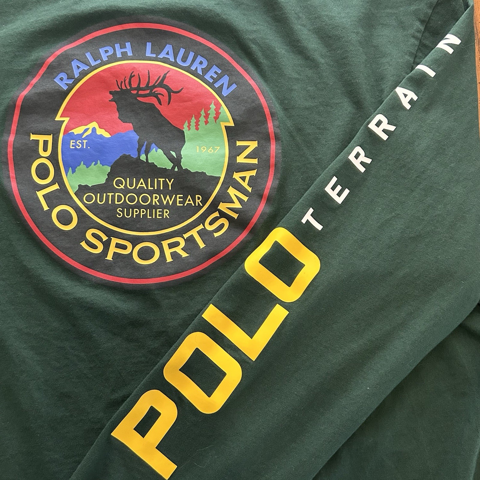Polo Ralph Lauren Sportsman Terrain Wildlife Long Sleeve T-Shirt Mens Size XL gallery