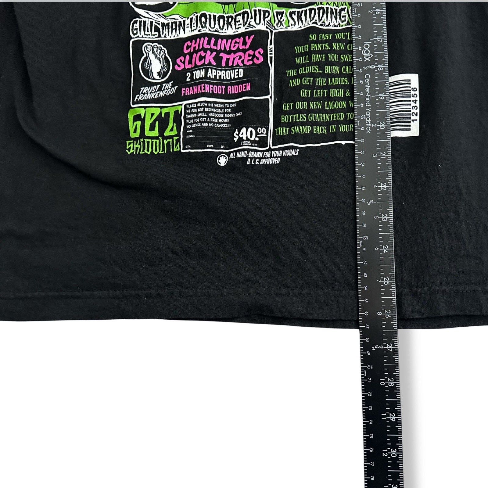 Y2K Graphic Tee Mens Medium Black Monster Punk Skater Goth Streetwear Art Shirt gallery