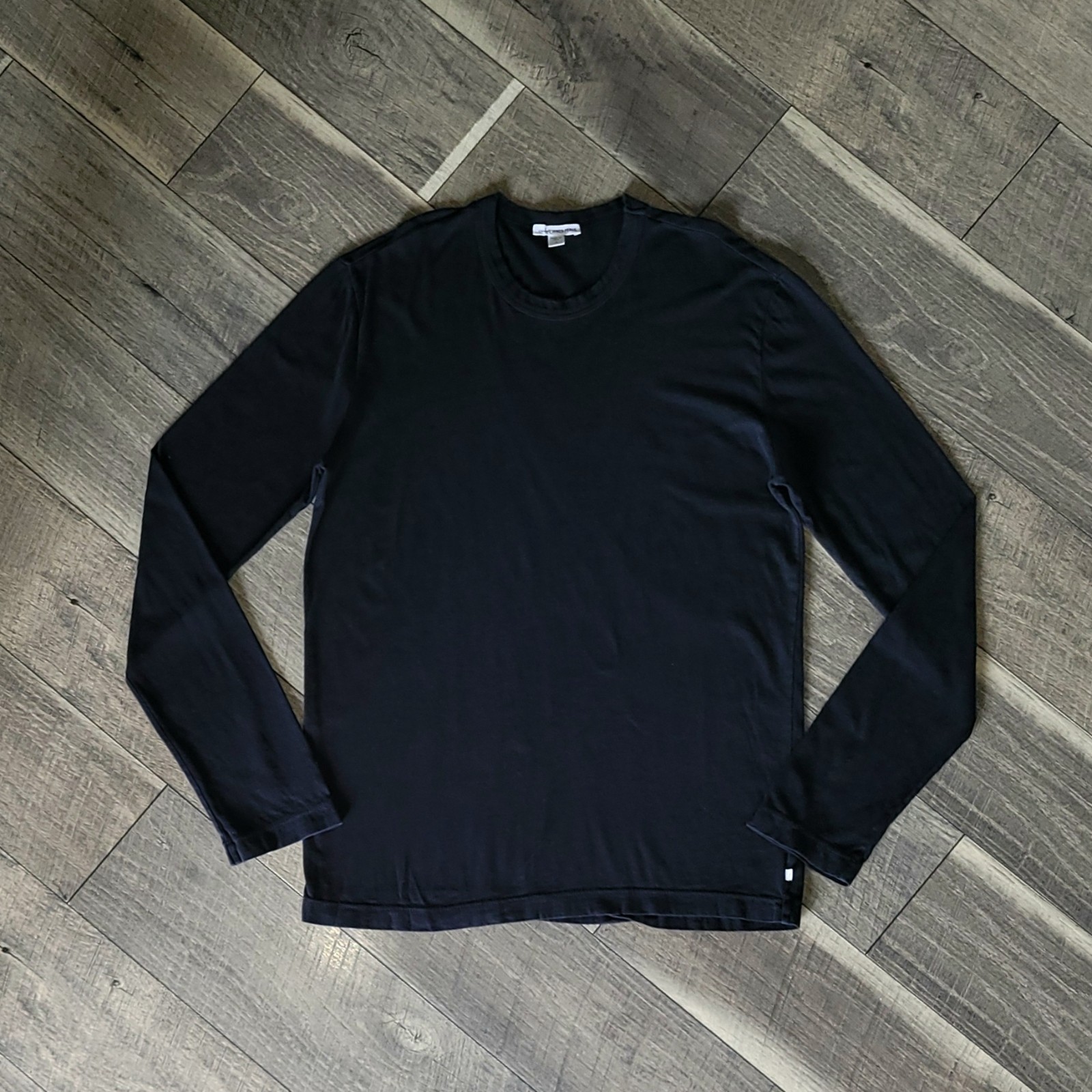 James Perse T Shirt S Black 100% Combed Cotton Midweight Crew Neck Long Sleeve 1 gallery