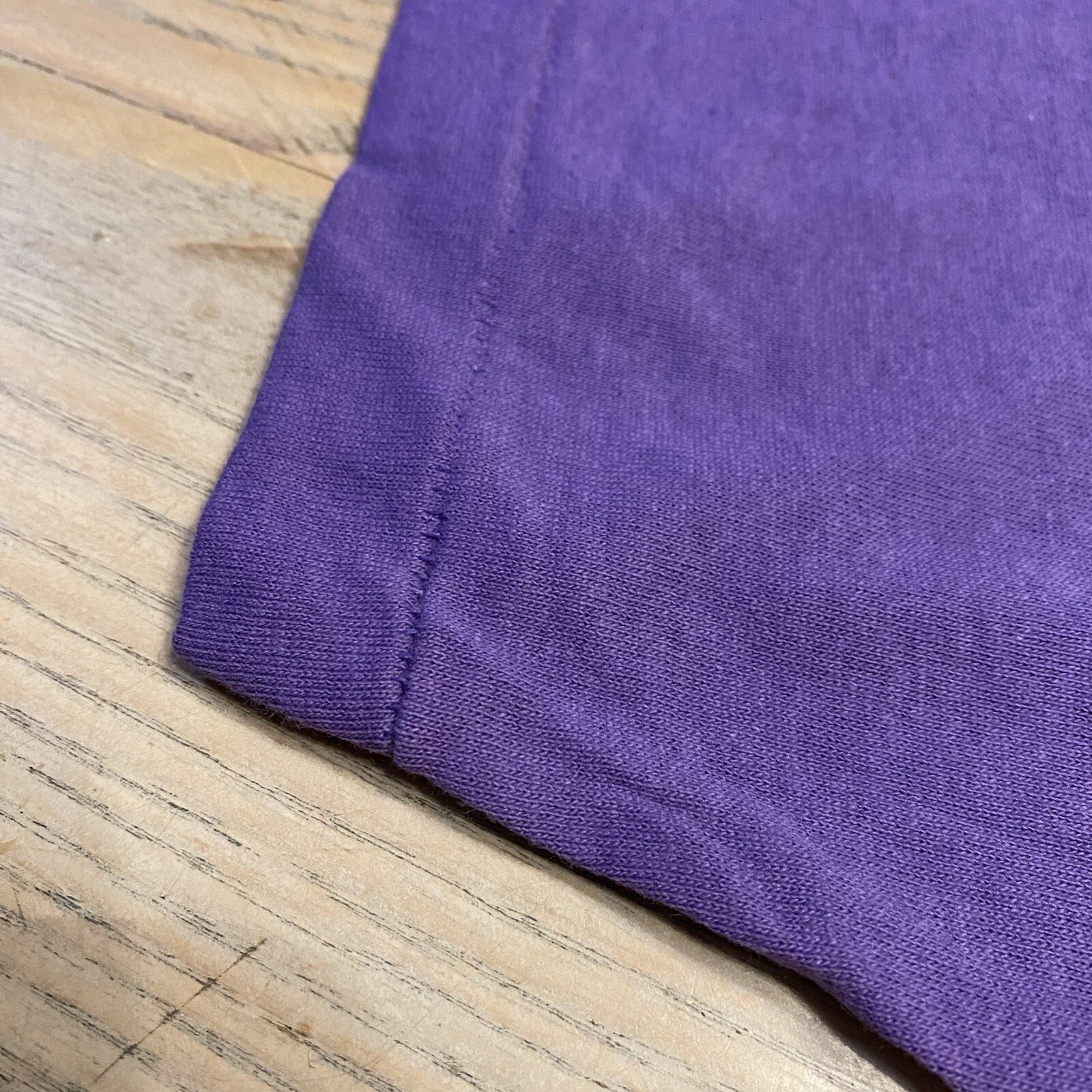 VTG Belton Designer Knits Gray Purple Contrast Sleeves Mens XL Single Stitch USA gallery