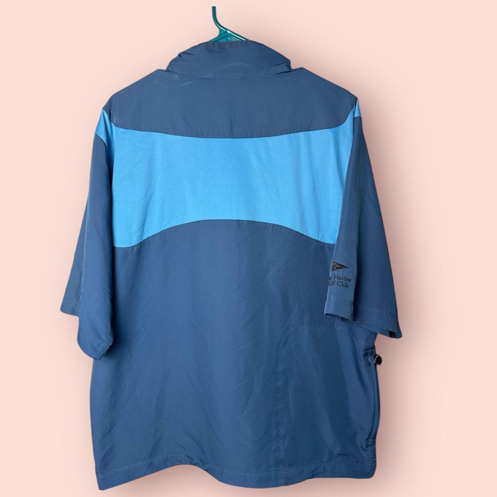 Nike Golf Short Sleeve Jacket Zip Quarter Zip Pull Over Blue Size Large gallery