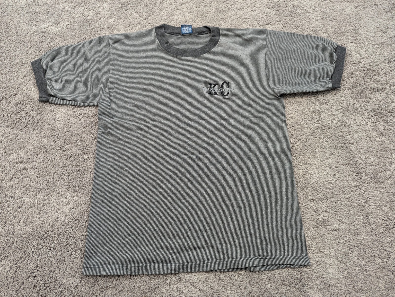 Vintage Kansas CIty T Shirt Mens Large Belton Designer Knits Gray