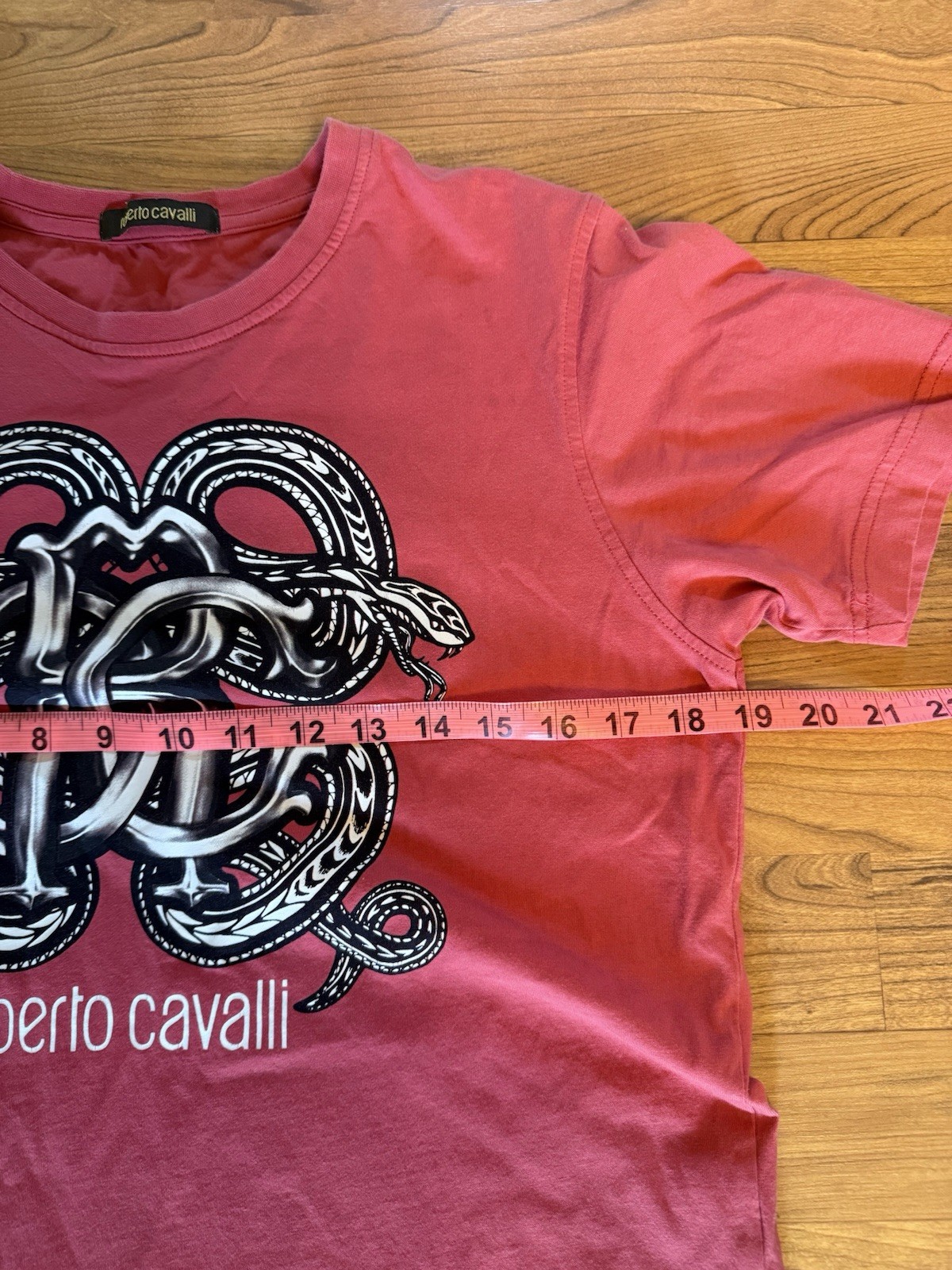 Roberto Cavalli Men’s Red Snake Logo Graphic Print Crew Neck T-Shirt Sz M gallery