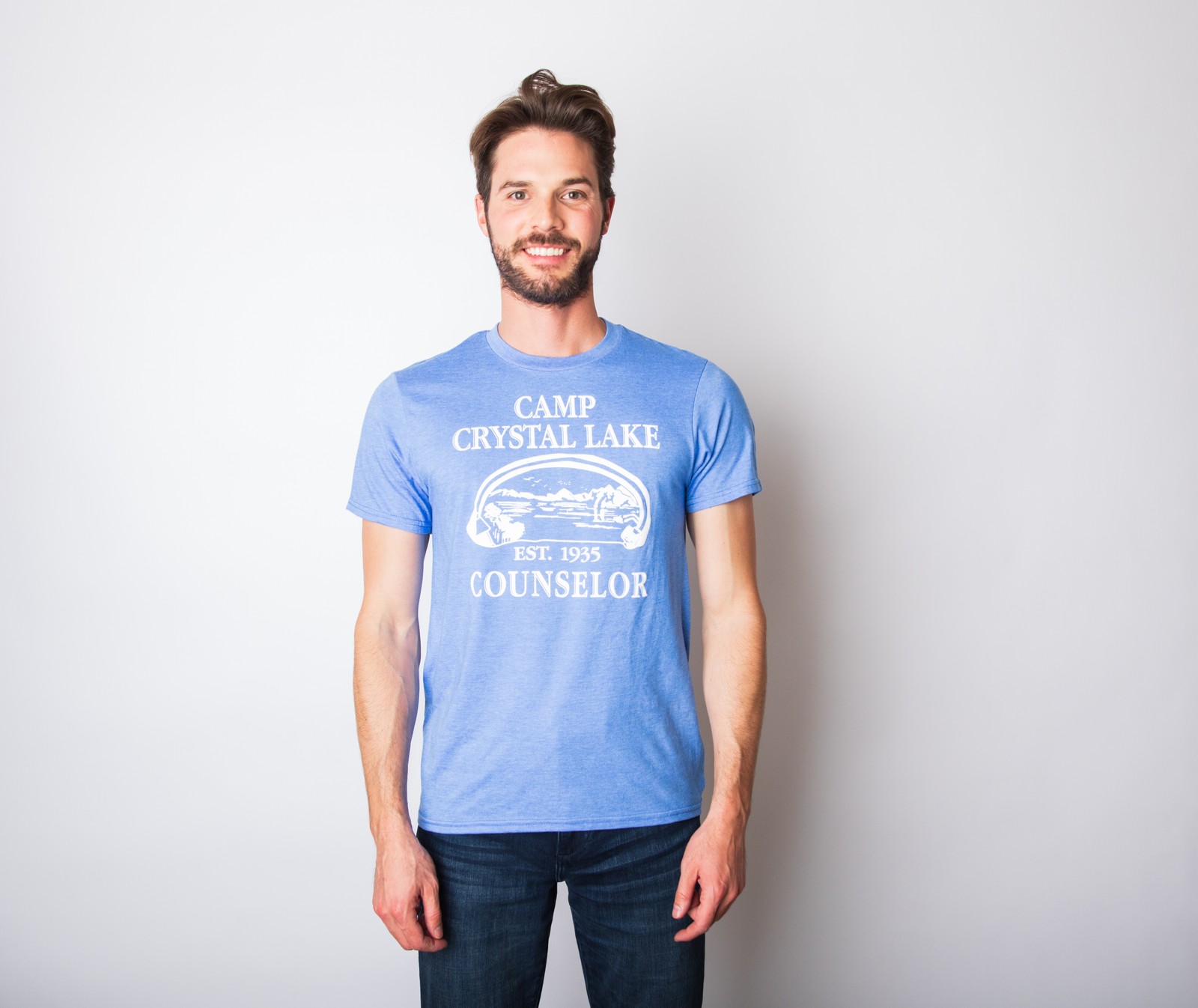 Mens Camp Crystal Lake T shirt Funny Graphic Camping Vintage Adult Novelty Tees gallery