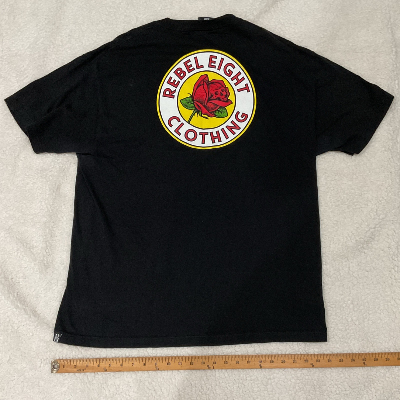 REBEL EIGHT Logo Graphic Men's Black T-Shirt XL Regular Short Sleeve Crew Neck gallery