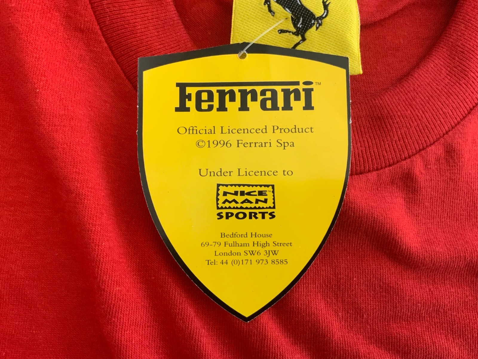 VTG NEW W/TAG 1996 SPA Official Ferrari F310B Double Sided RED Graphic Shirt XXL gallery