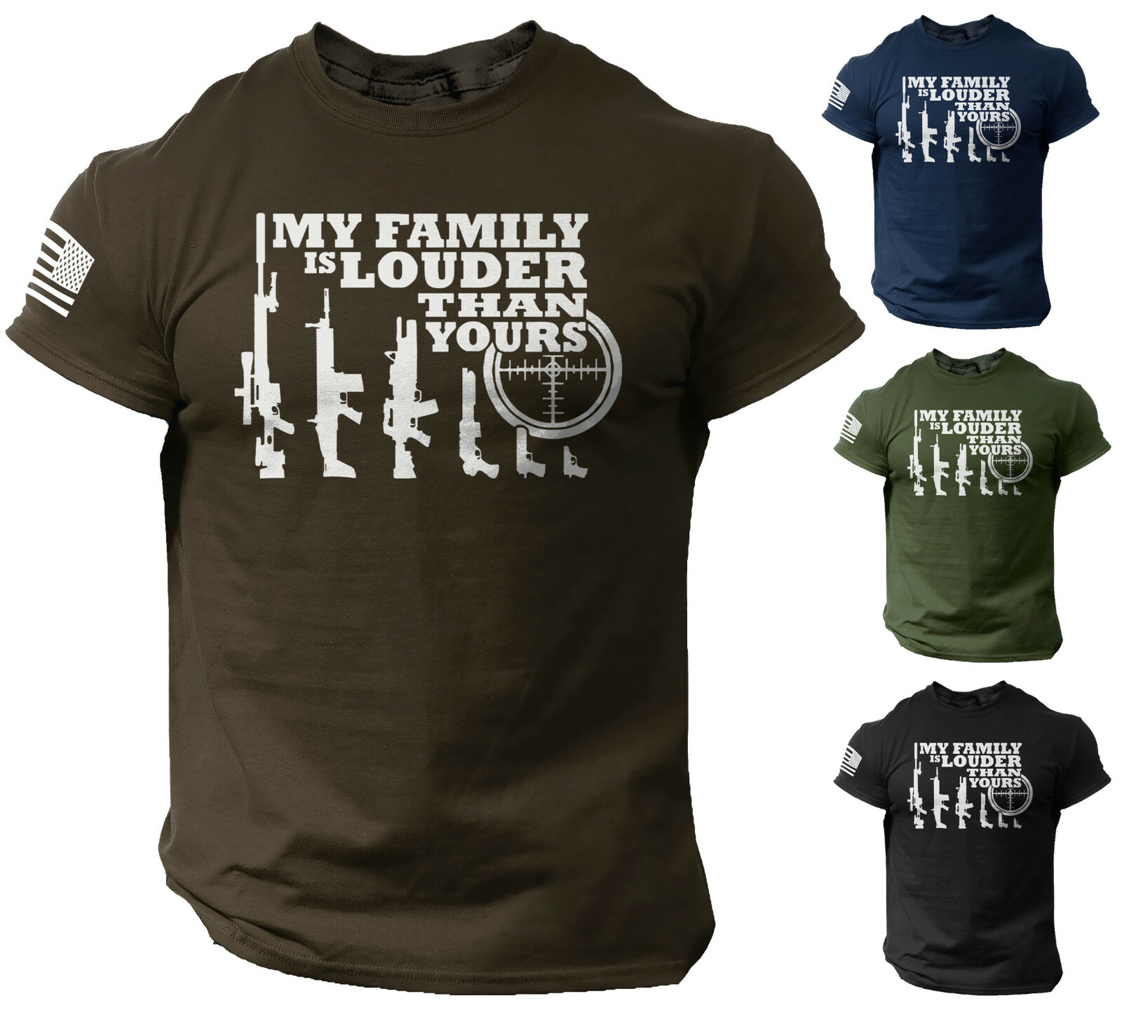 Guns Lover T Shirt US Flag Military Veteran T-Shirt gallery