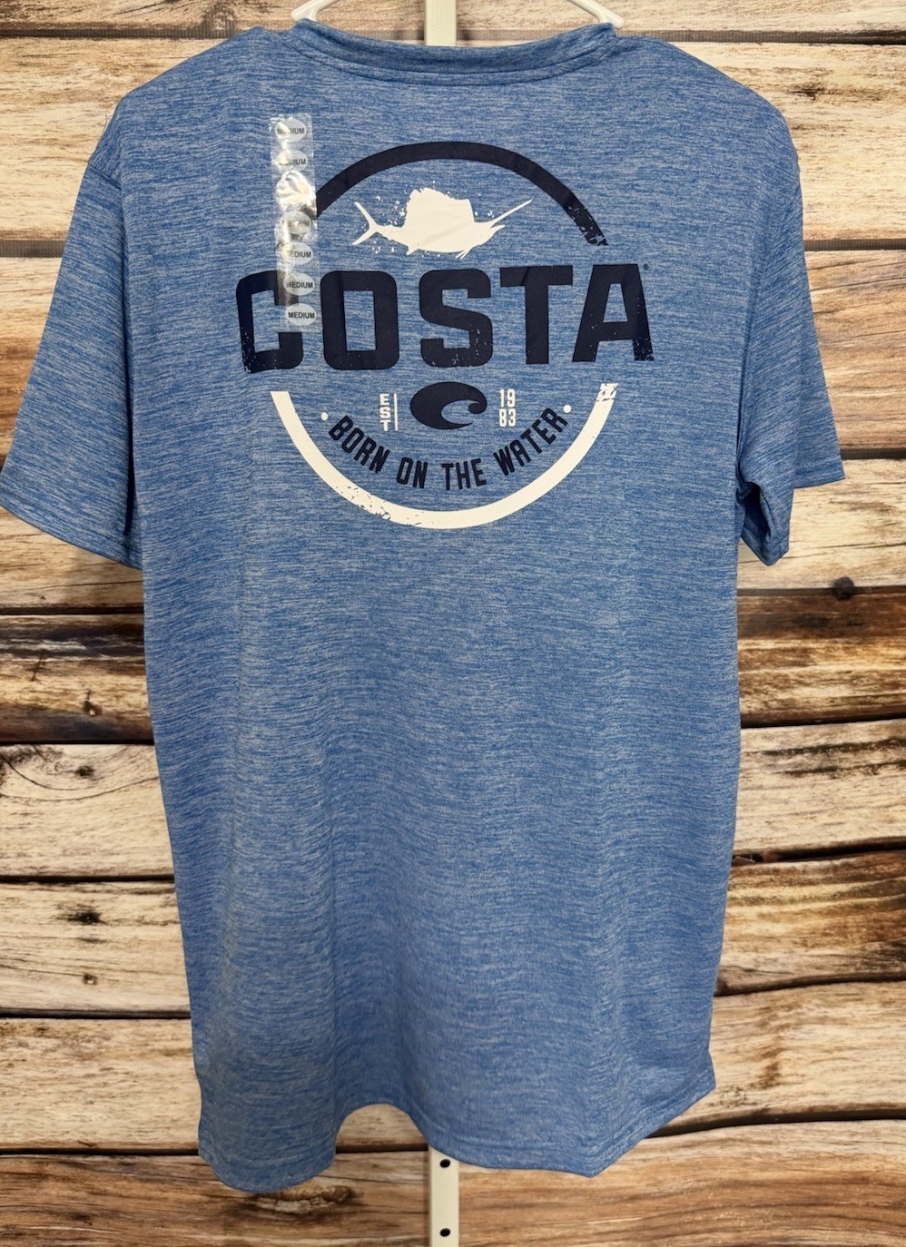 NWT Costa Del Mar Technical Insignia Sailfish T-Shirt in Royal Blue Medium