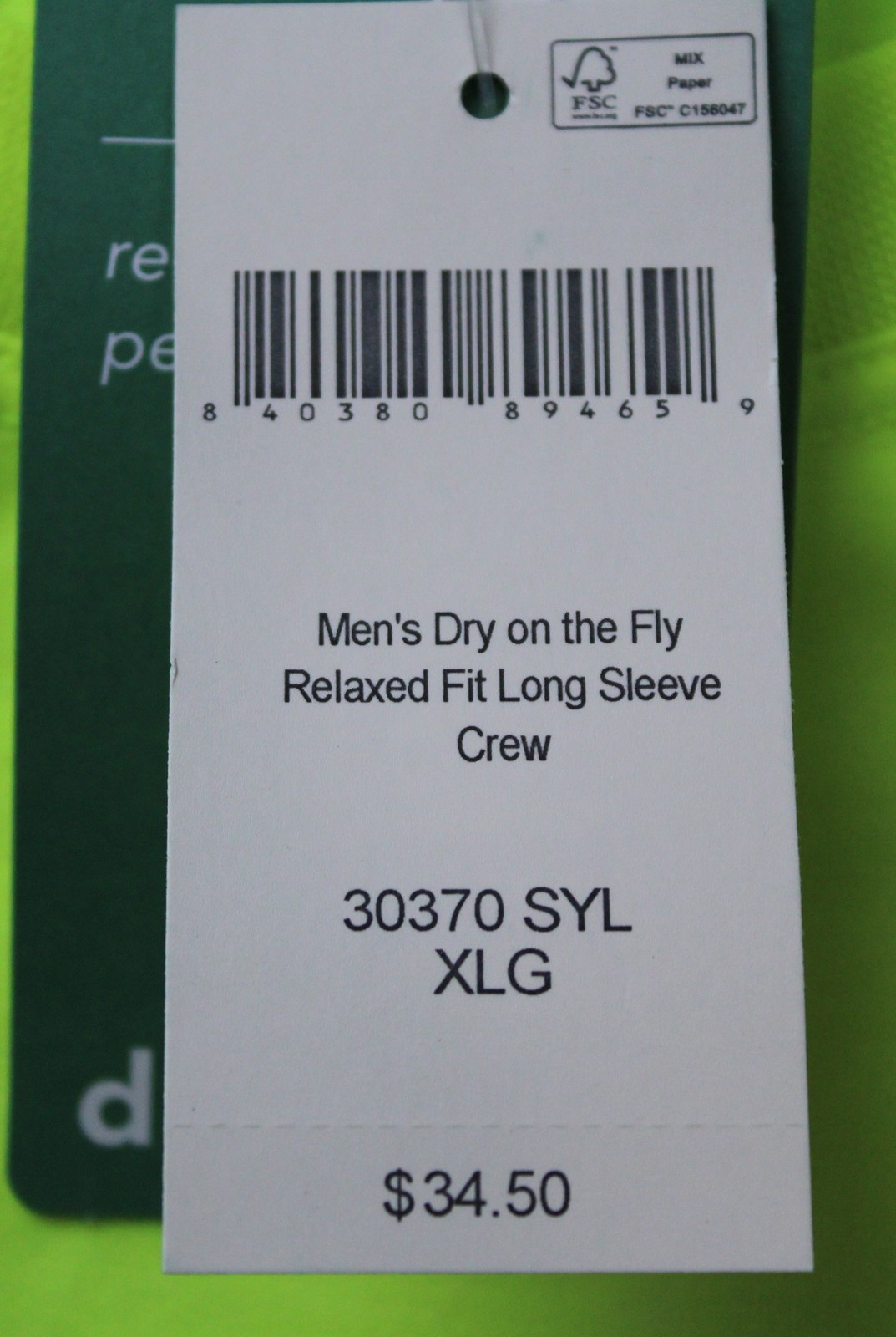 Duluth Trading Men's Dry on the Fly Long Sleeve Shirt DM3 Yellow Size XL NWT gallery