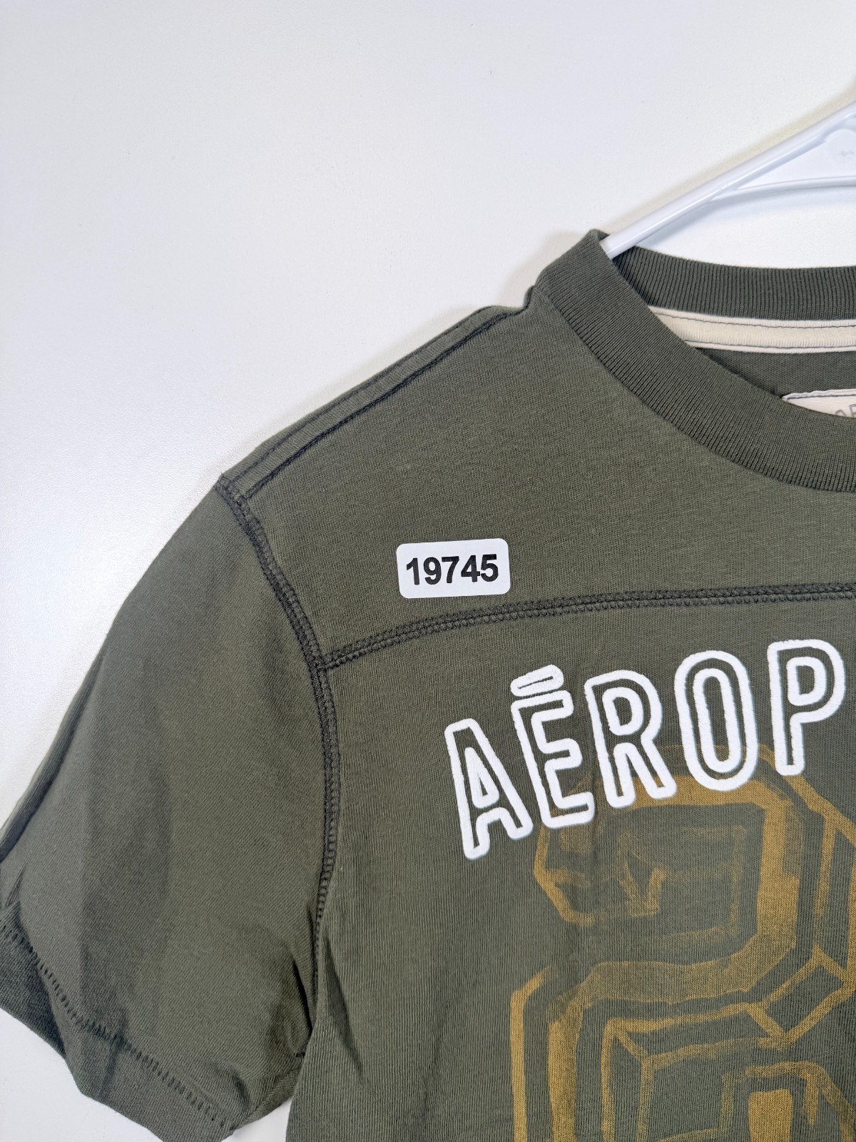 Y2K Aeropostale Mens Crewneck Spellout Logo Statement T Shirt Green Size Small gallery