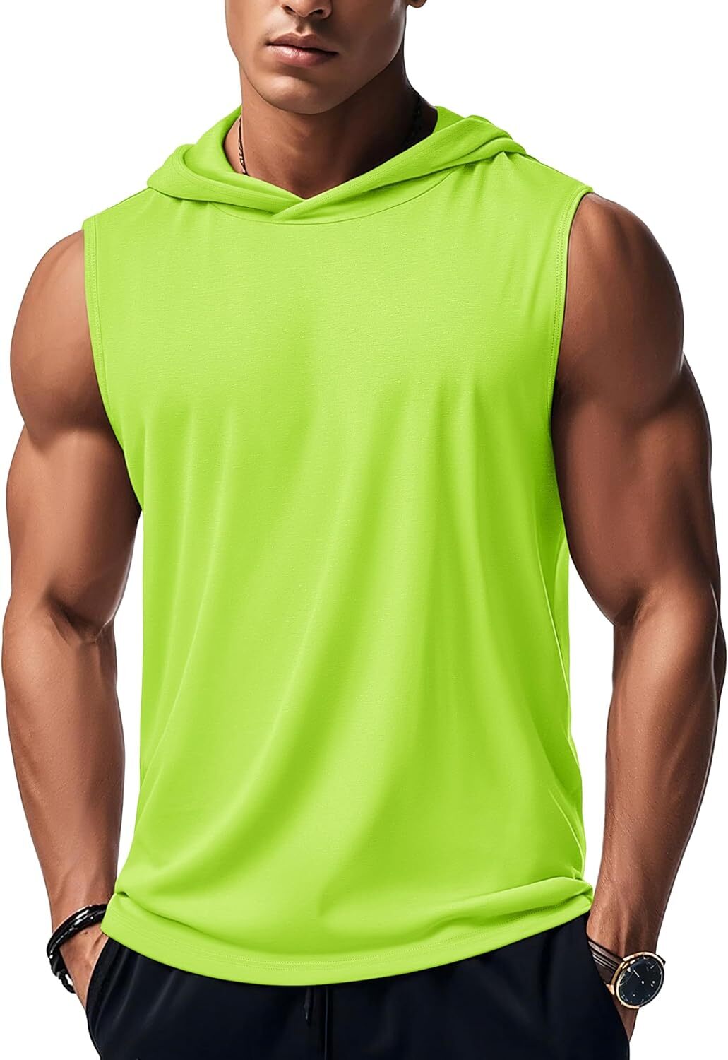 Mens Cotton Sleeveless Tank Top Summer Muscle Tee Breathable Casual Hoodie Shirt gallery